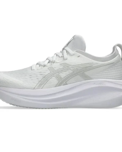 Asics Gel-Nimbus 28 Sneakers In White And Glacier Grey