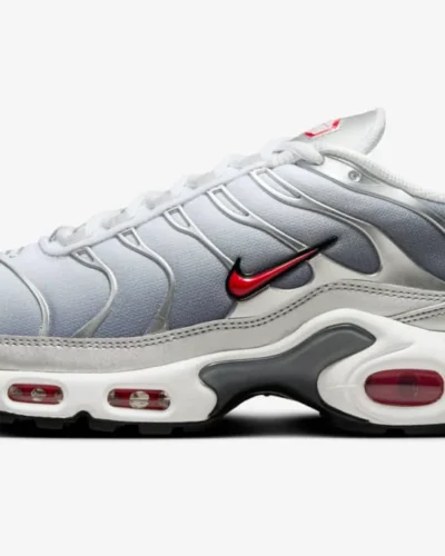 Nike Air Max Plus Sneakers In Silver And Red