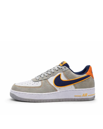 Nike Air Force 1 Sneakers In Grey, Navy And Orange