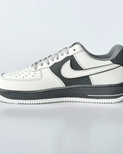Nike Air Force 1 Low Sneakers In White And Grey